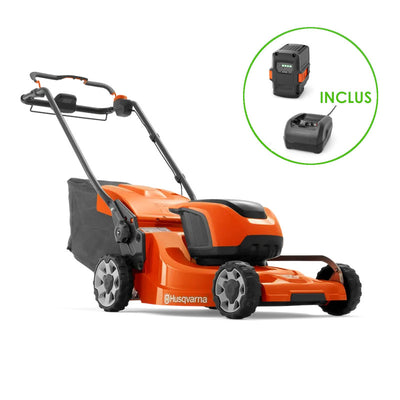 tondeuse à batterie husqvarna lc347 ivx avec batterie et chargeur