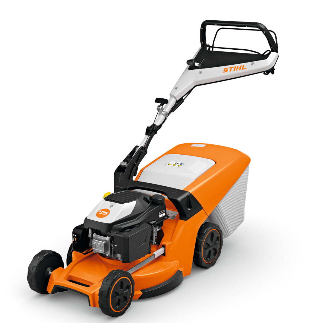 tondeuse à gazon orange stihl rm448v